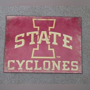 Iowa State Cyclone Distressed Metal Sign/Wall Art